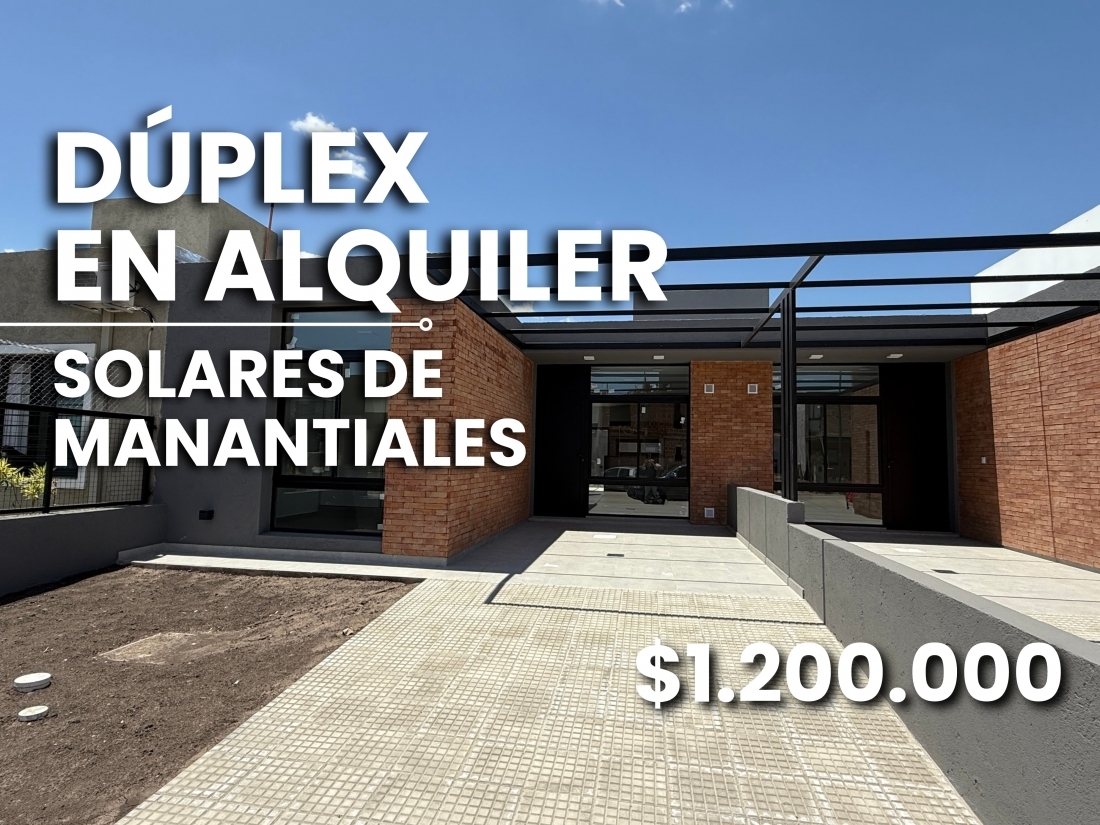 SOLARES DE MANANTIALES ALQUILER DUPLEX 2 DORMITORIOS UNA PLANTA