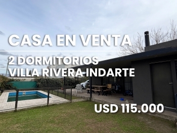 CASA EN VENTA 2 DORMITORIOS VILLA RIVERA INDARTE