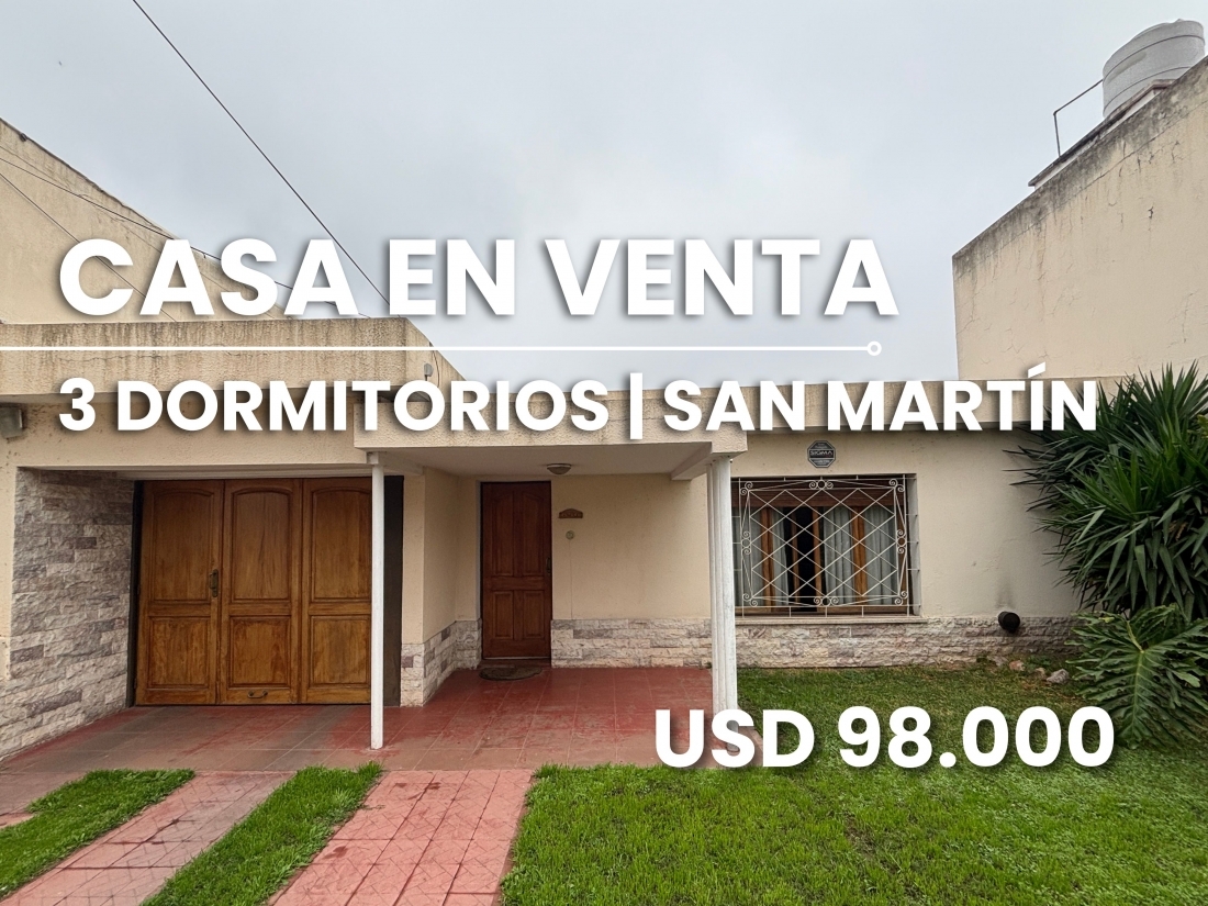 CASA EN VENTA BARRIO SAN MART�N | 3 DORMITORIOS + GRAN JARD�N